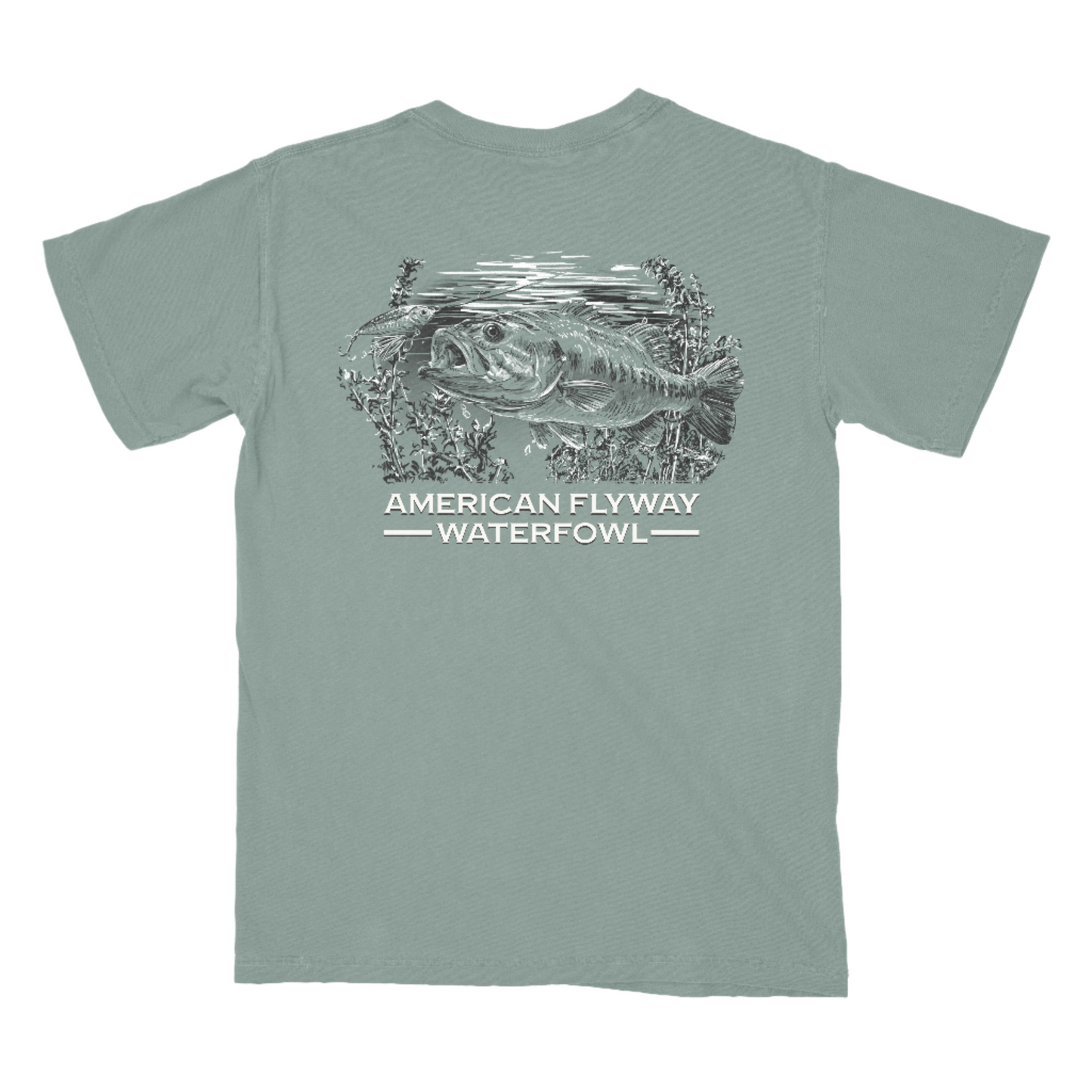 Bass Fishing Light Green with Pocket