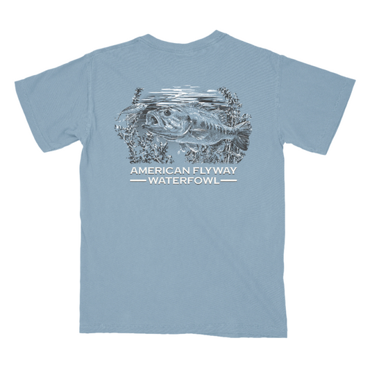 Bass Fishing Light Blue with Pocket