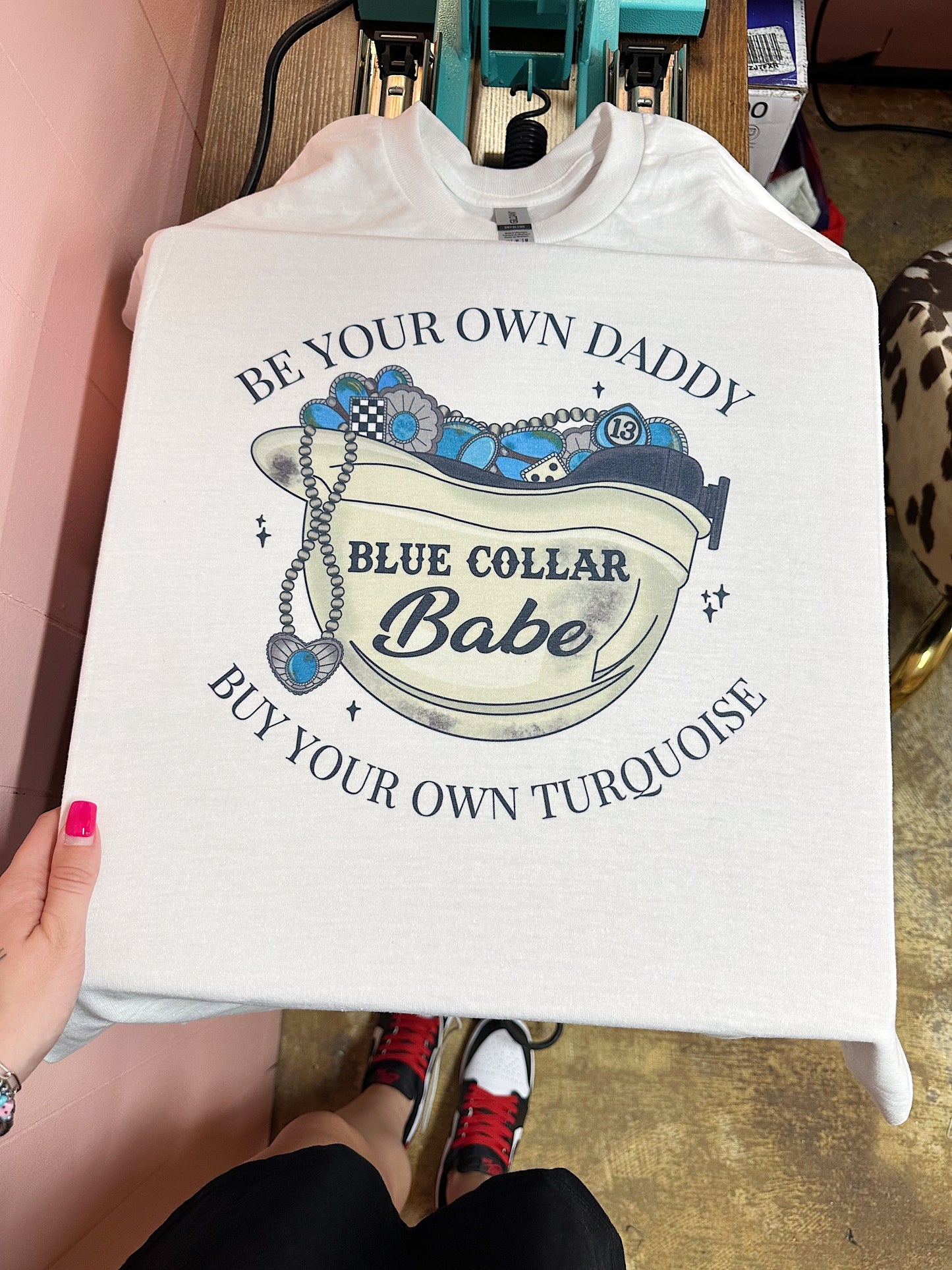 Blue Collar Babe TEE or CREWNECK