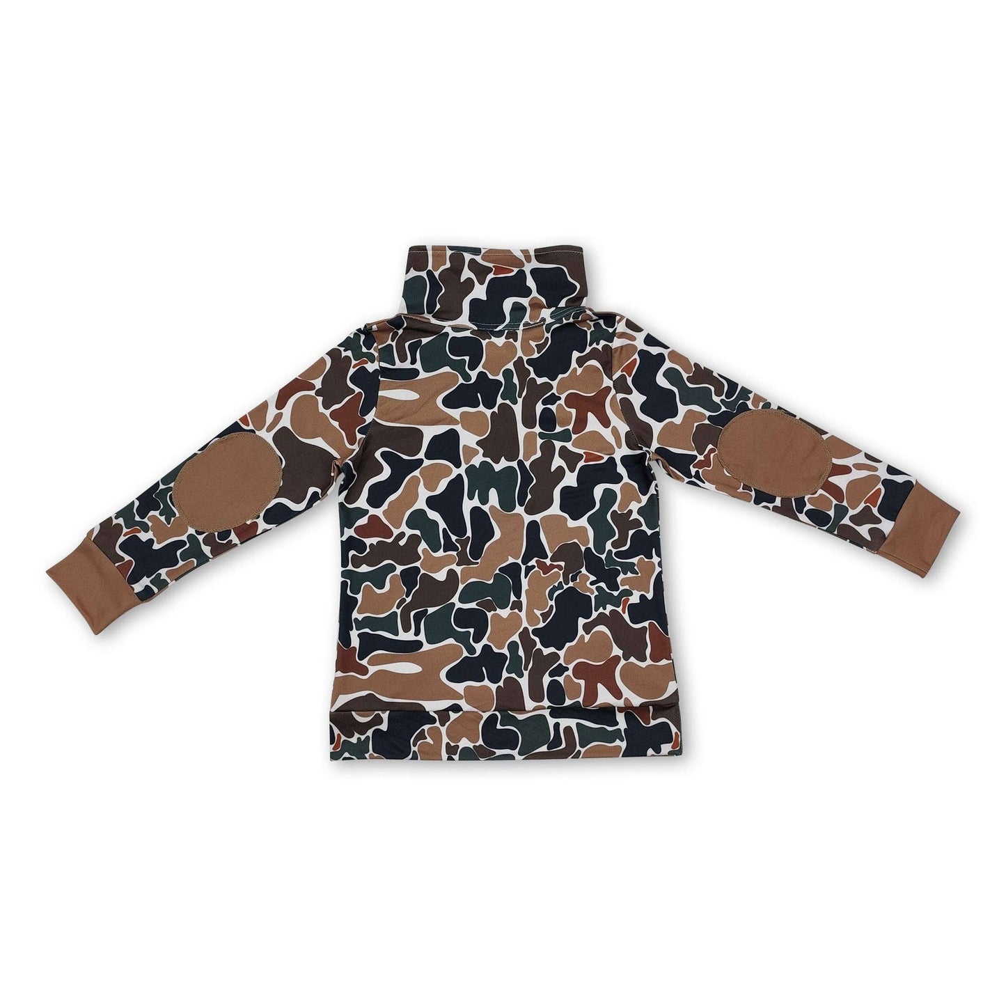 Long sleeves camo kids zipper pullover