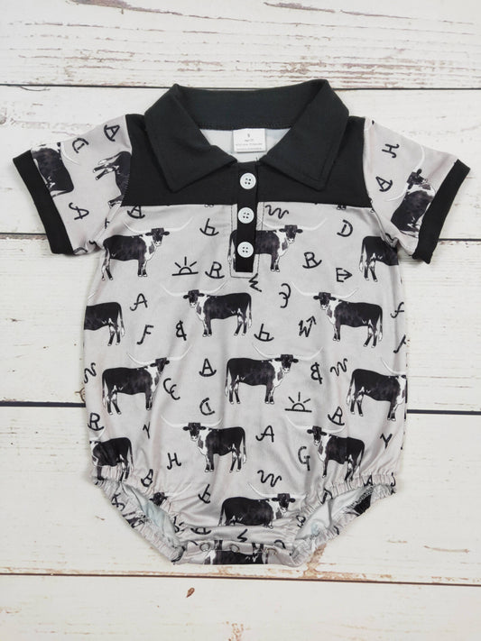 Black Cows Tags Bubble Romper