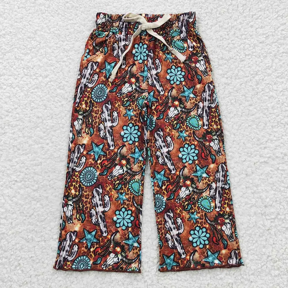 Baby Girls Cactus Leopard Elastic Bottom Pants