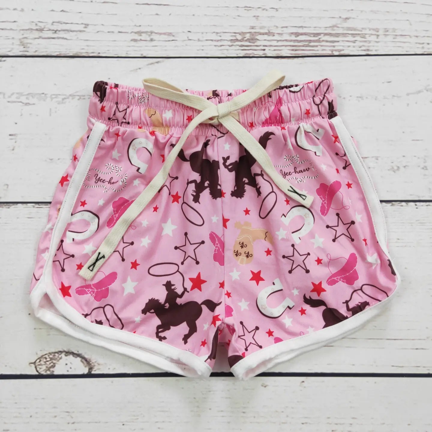 Girls Pink Rodeo Shorts