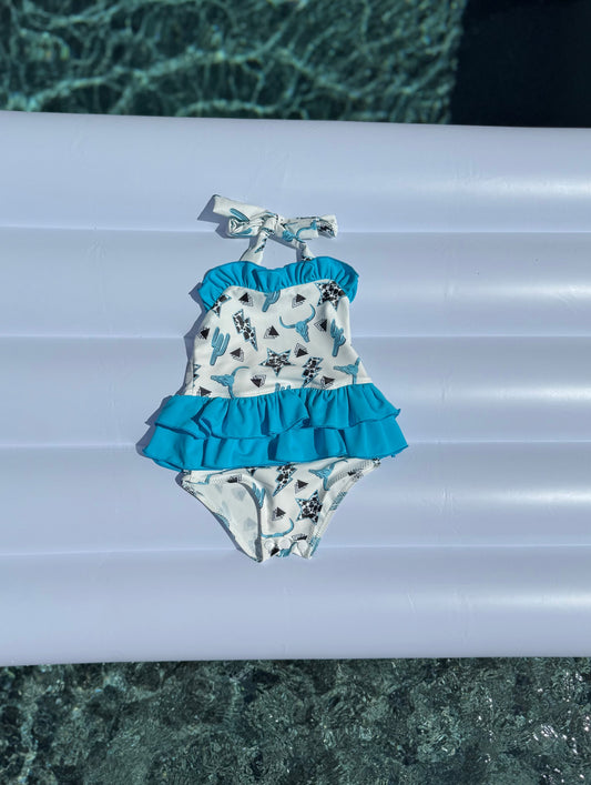 Wild & Western Ruffled Swim Suit (FINAL SALE)