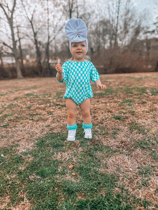 Wavy Checks Oversized Bamboo Romper (FINAL SALE)