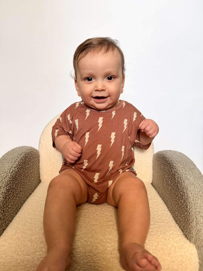 Rust Bolts Oversized Bamboo Romper (FINAL SALE)