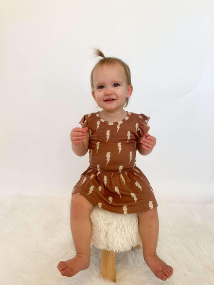 Rust Bolts Bamboo Skirted Romper (FINAL SALE)