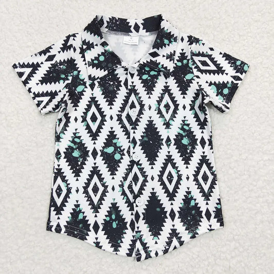 Boys Aztec Blue Shirt