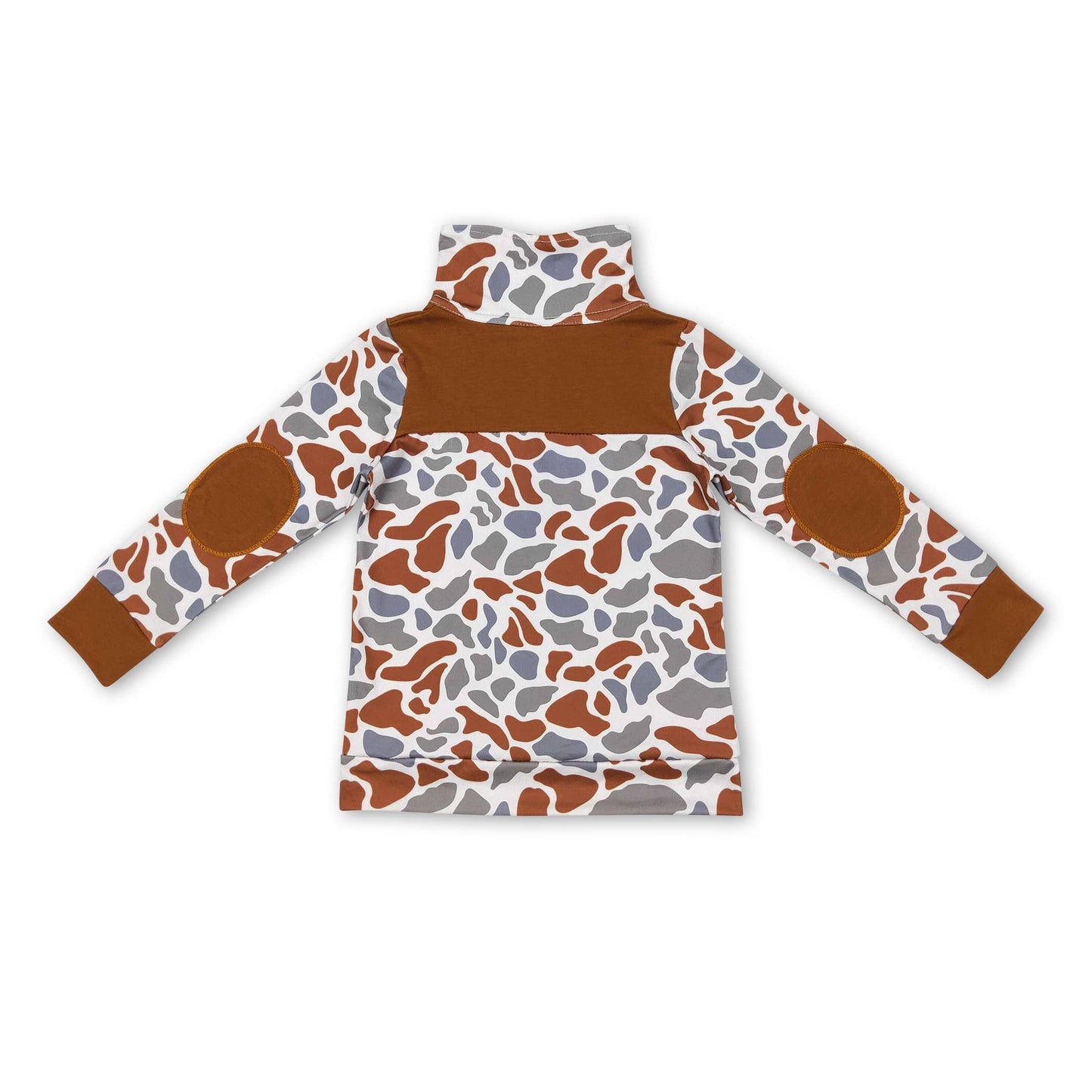 Long sleeves camo kids zipper pullover