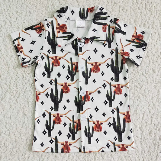 Boys Cows and Cactus Shirt