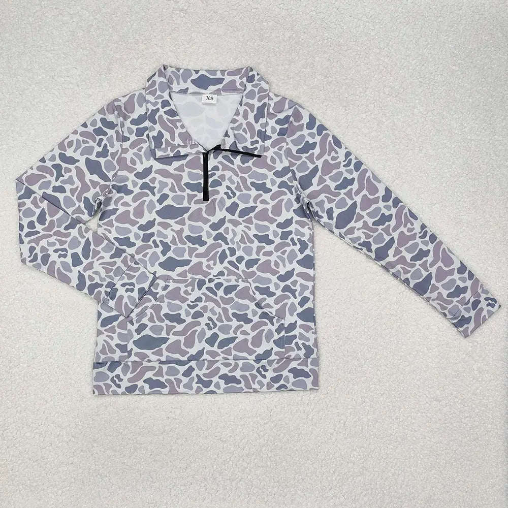 Adult Grey Camo Pullover